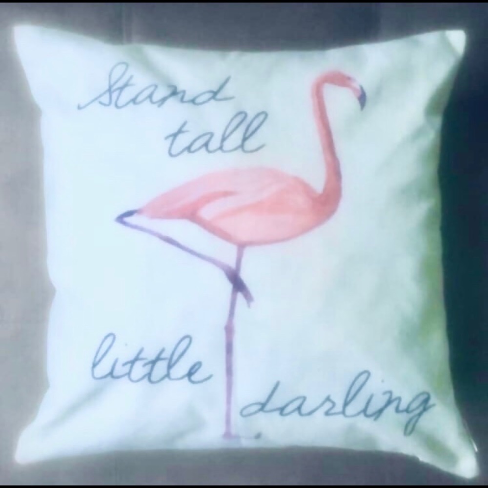 Flamingo ”Stand Tall Little Darling” Accent Pillow